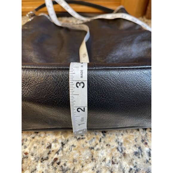 Coach Black Leather Tote Shoulder Bag F1393 Python Snake Print Trim Medium - Picture 12 of 15